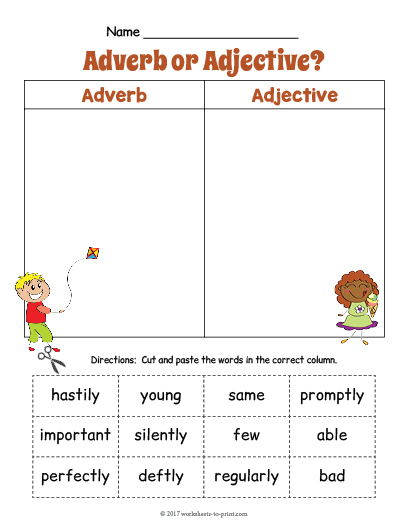 Adjective Adverb Sort Worksheet3
