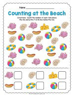 At the Beach Counting Worksheet thumbnail