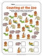 At the Zoo Counting Worksheet thumbnail