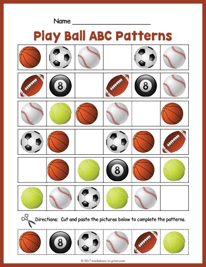 Sports Balls ABC Pattern Worksheet