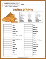 Capitals Of Africa Geography Worksheet thumbnail