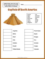 Capitals Of South America Geography Worksheet thumbnail