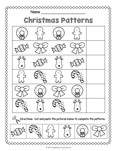 Christmas Pattern Worksheet