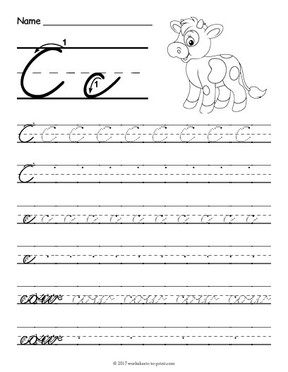 Cursive C Worksheet