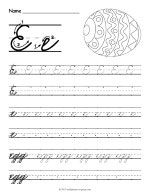 Cursive E Worksheet thumbnail