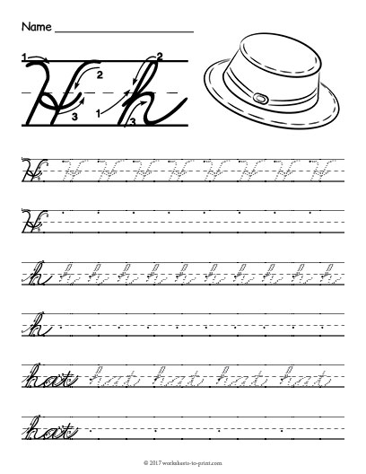 Cursive H Worksheet