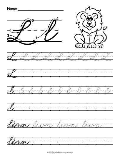 Letter L In Cursive