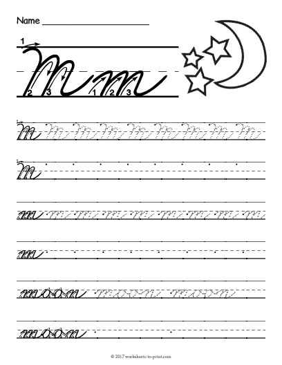 Cursive M Worksheet