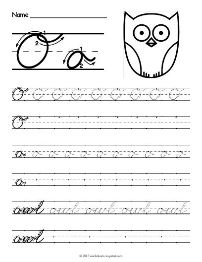 Cursive O Worksheet