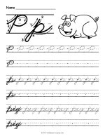 Cursive P Worksheet thumbnail