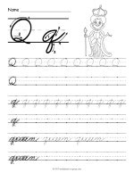 Cursive Q Worksheet thumbnail