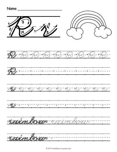 Cursive R Worksheet