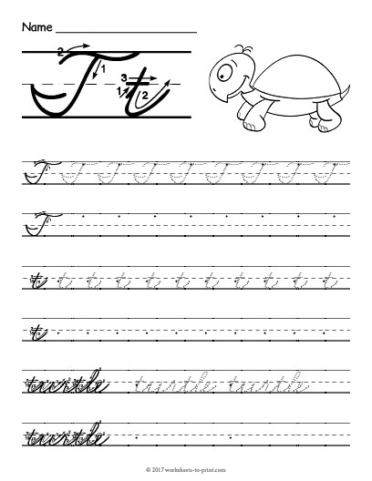 Cursive T Worksheet