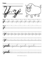 Cursive Y Worksheet thumbnail