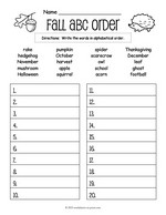 Fall Alphabetizing Worksheet thumbnail