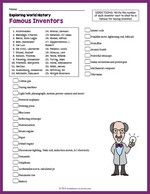 Famous Inventors History Worksheet thumbnail