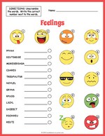 Feelings Vocabulary Worksheet thumbnail