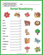 Forest Vocabulary Worksheet thumbnail