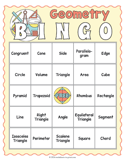 Free Geometry Bingo