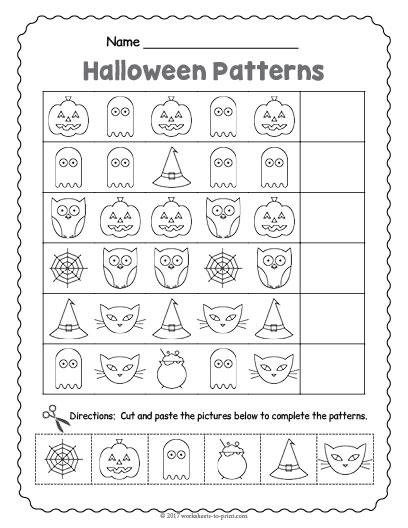 Halloween Pattern Worksheet