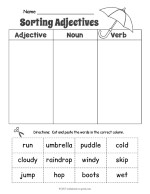 Rainy Day Adjective Sorting Worksheet thumbnail