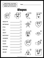 Shapes Vocabulary Worksheet thumbnail
