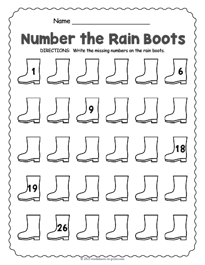 Free Spring Number Worksheet