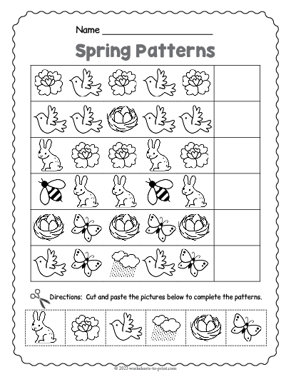 Free Spring Pattern Worksheet