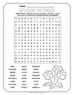 Spring Word Search Worksheet thumbnail