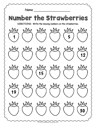 Free Summer Number Worksheet