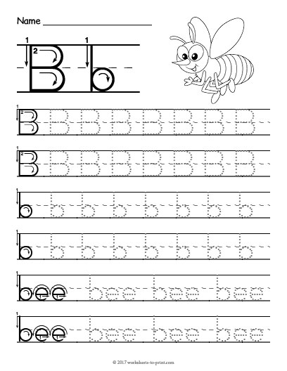 Tracing Letter B Worksheet