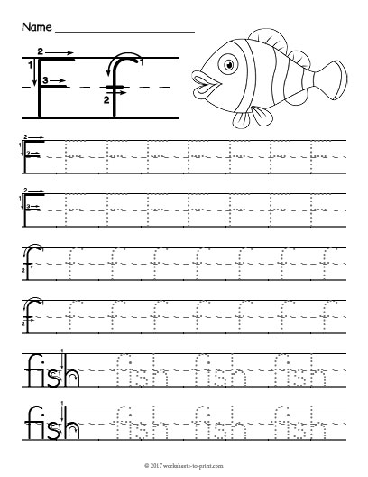 Tracing Letter F Worksheet