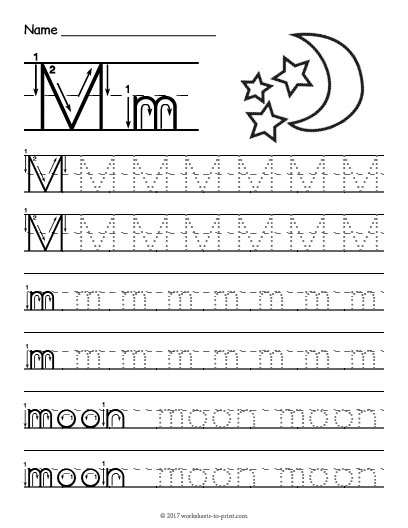 Tracing Letter M Worksheet