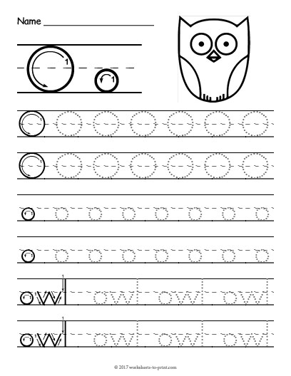 Tracing Letter O Worksheet