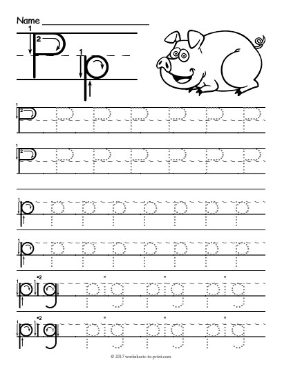 Tracing Letter P Worksheet