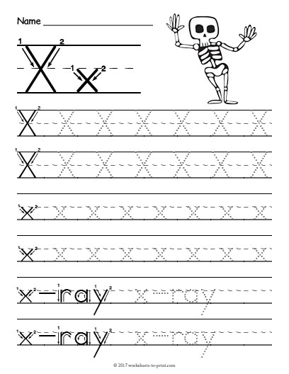 Tracing Letter X Worksheet