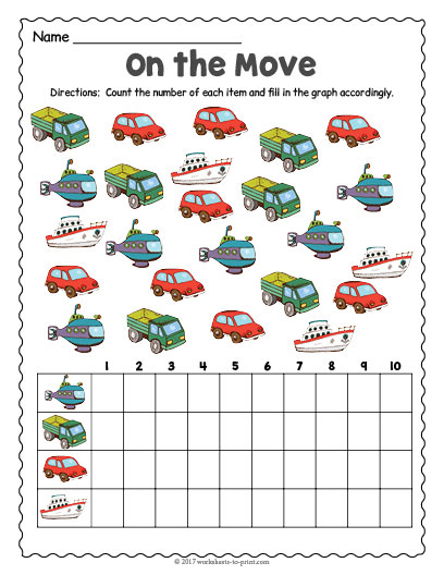 Transportation Count and Graph Worksheet