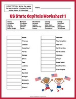 US State Capitals Worksheet 1 thumbnail