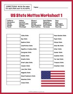US State Mottos Worksheet 1 thumbnail