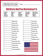 US State Mottos Worksheet 2 thumbnail