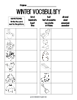 Winter Vocabulary Fill In Worksheet thumbnail