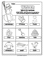 Winter Word Scramble thumbnail