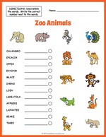 Zoo Animals Vocabulary Worksheet thumbnail
